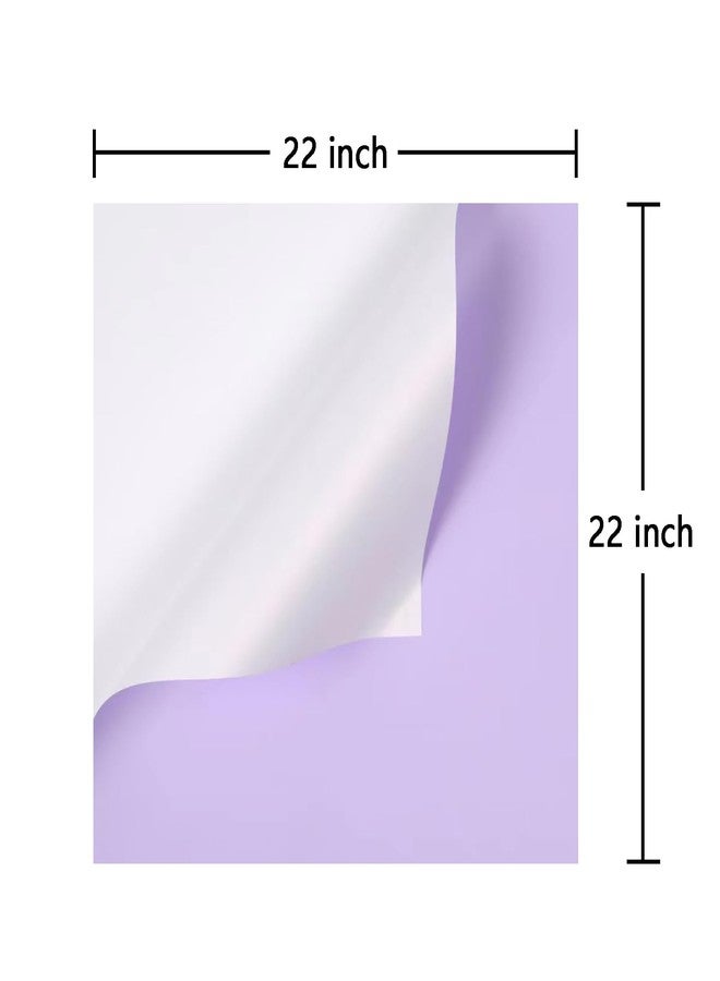 زويو ورق تغليف الزهور من زويو، ورق تغليف باقات الزهور ذو وجهين، تغليف زهور لحفلات الزفاف وأعياد الميلاد والخطوبة وهدايا التخرج، اصنعها بنفسك (أرجواني فاتح وأبيض، 20 ورقة) - Image 2